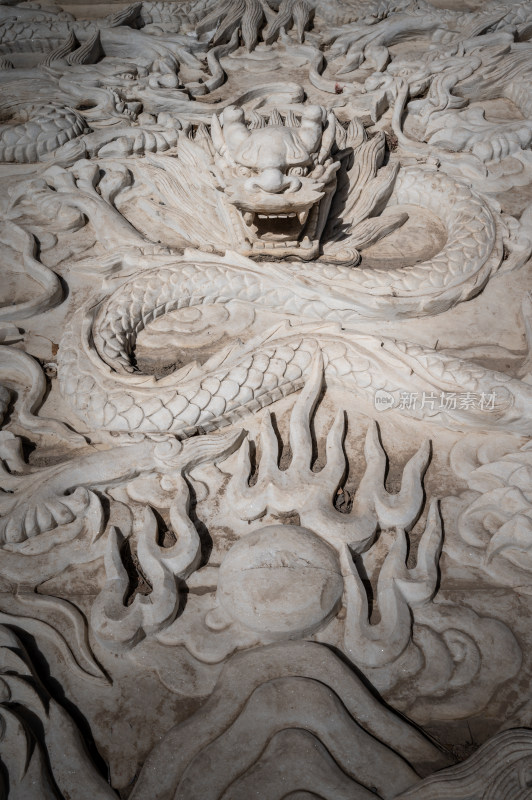 北京故宫太和殿大气磅礴的汉白玉龙雕刻