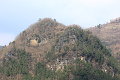 冬天四川广元朝天区大滩镇的山区山村风光