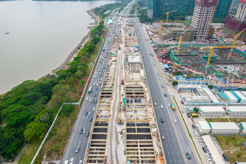 深圳湾超级总部基地建设工地