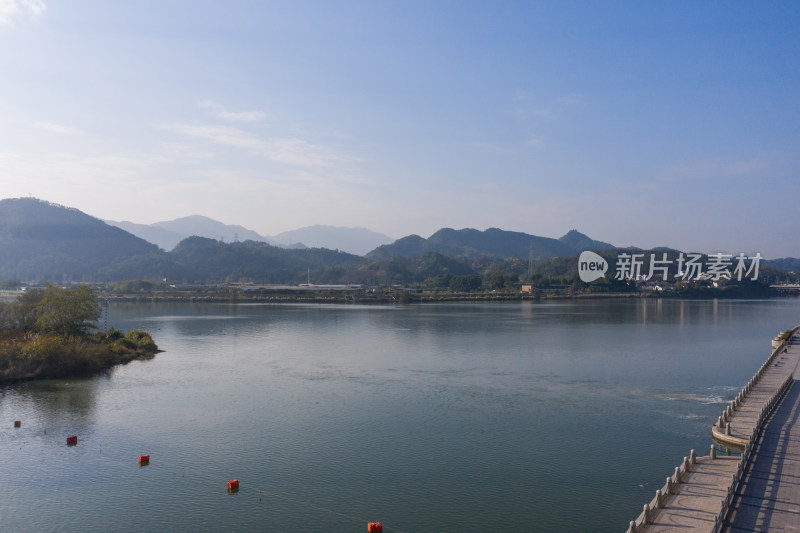 浙江丽水城区风光航拍全景