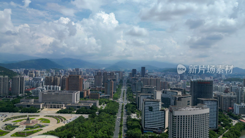 航拍福建龙岩建设龙岩大景