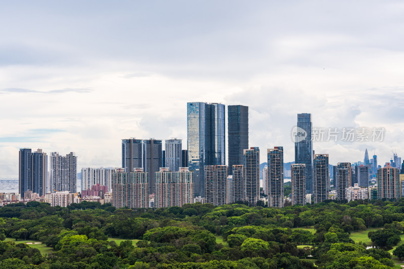 美丽深圳高楼大厦市中心城市风光全景