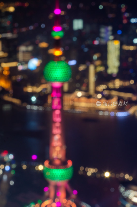 上海城市夜景虚化光斑