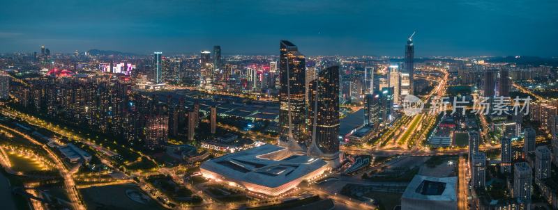 南京河西城市天际线夜景