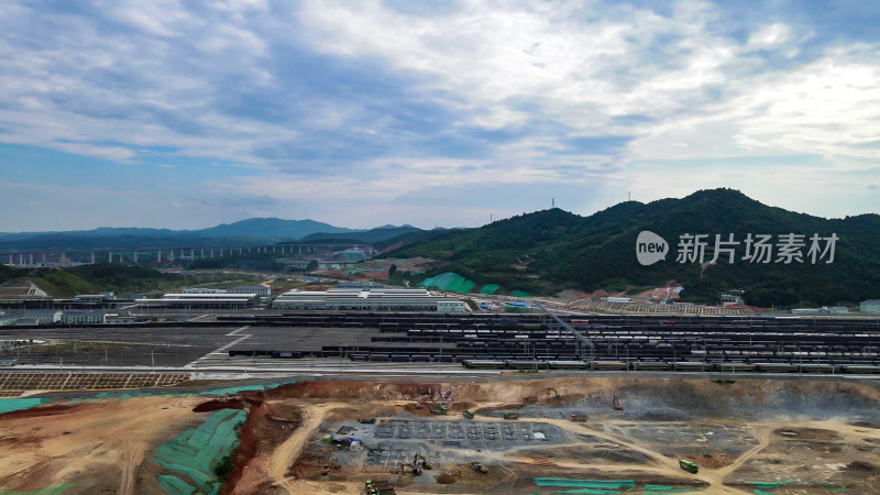 航拍湖南通道县城建设