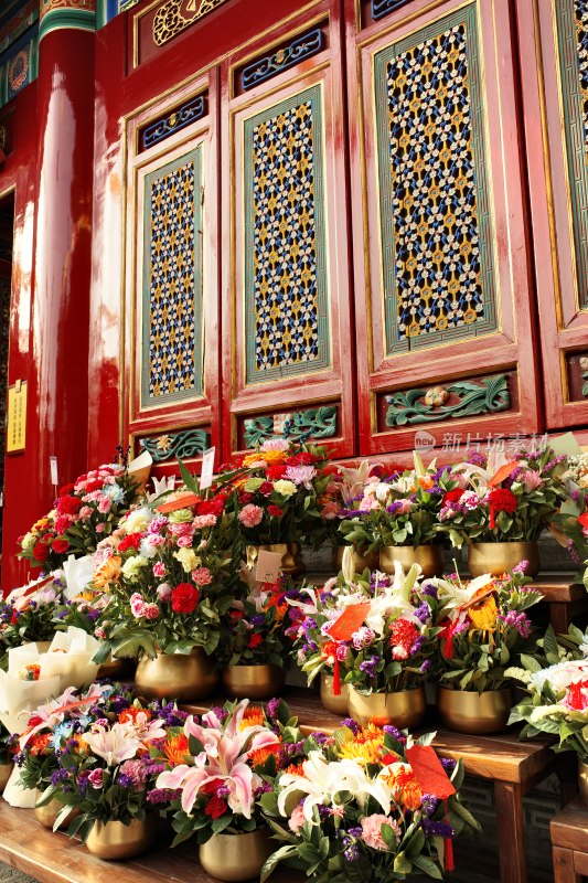 西安藏传寺庙广仁寺内部景观