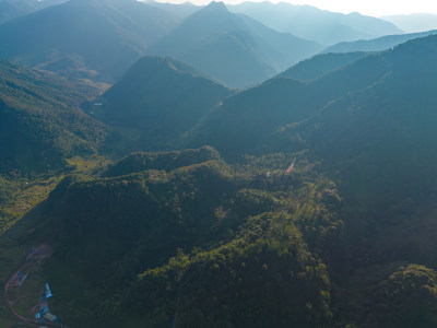 航拍山脉山林