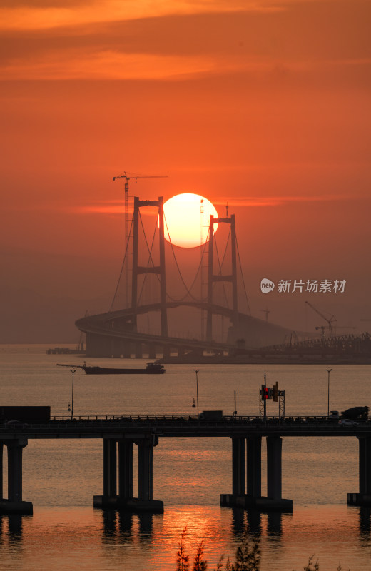 深中通道日落悬日