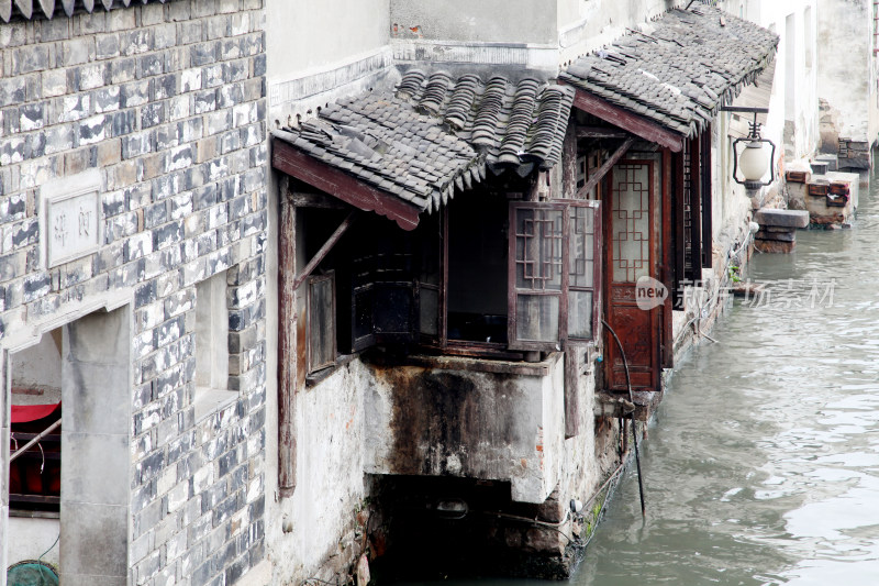 江南水乡古镇临水古建筑景观