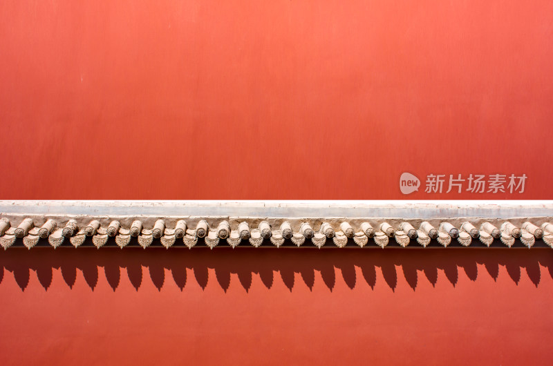 中国风古代建筑红墙背景素材