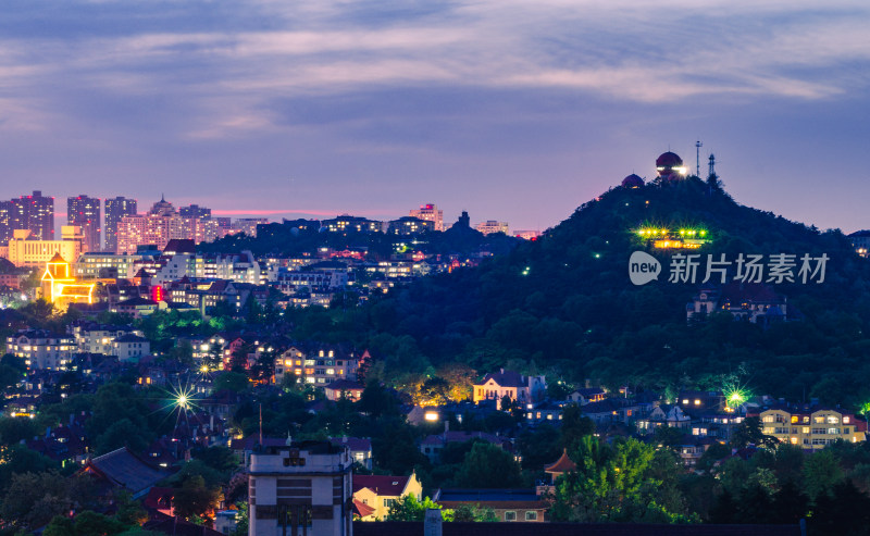 中国山东青岛信号山夜景