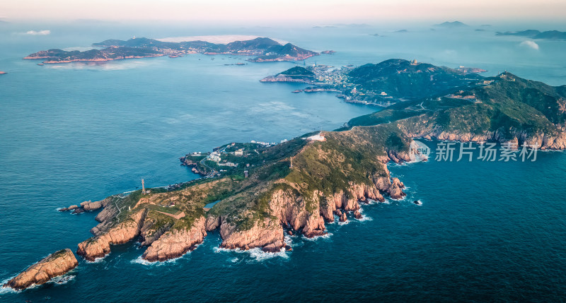 嵊泗东山岛海岛海岸航拍全景