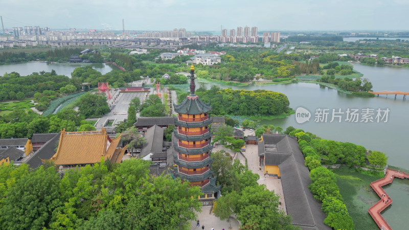 航拍江苏镇江金山寺5A景区