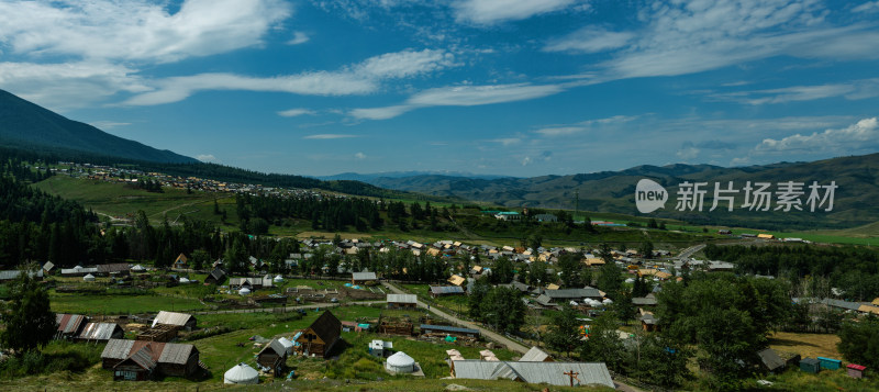 山村自然风光全景