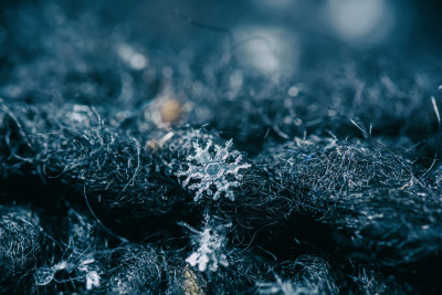 雪花结晶微距特写素材