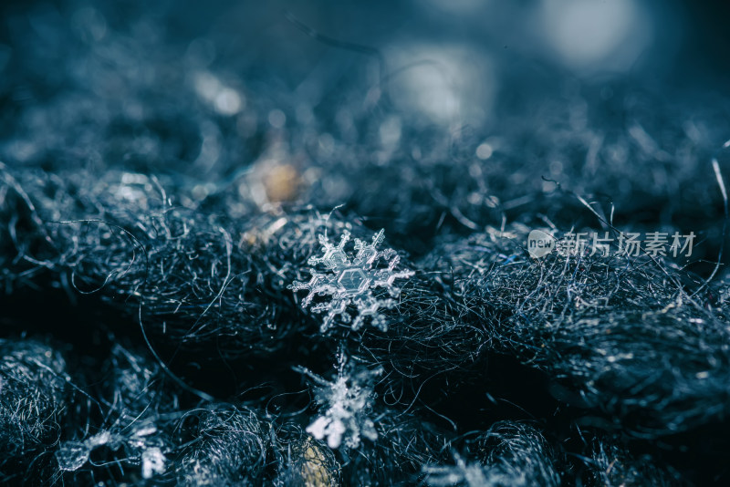 雪花结晶微距特写素材