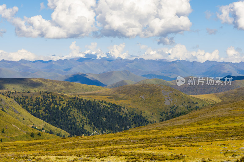 318川藏线川西甘孜高海拔草原雪山自然风光