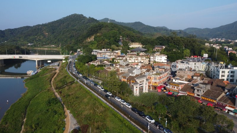 广东广州：增城区正果镇正果老街城市风光