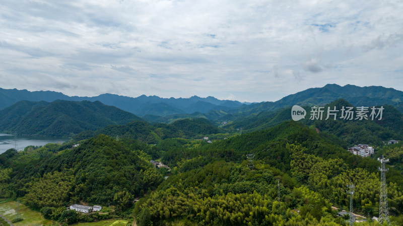 航拍浙江杭州桐庐竹海