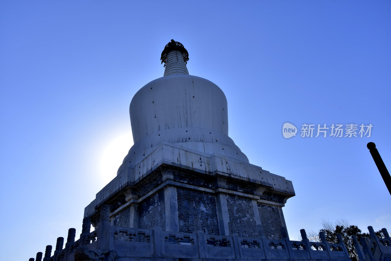 北海公园白塔仰视特写
