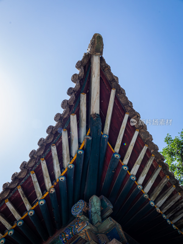 山西太原晋祠古建筑的飞檐翘角