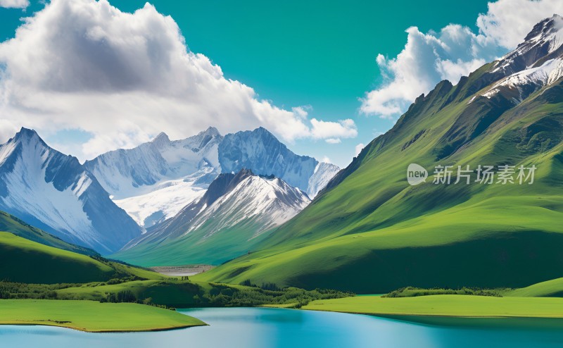 森林高山草原风景