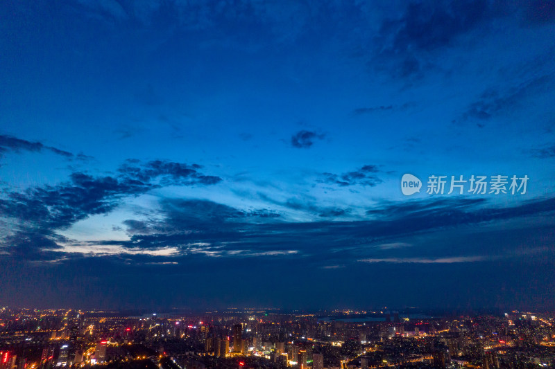 安徽合肥城市夜景航拍图