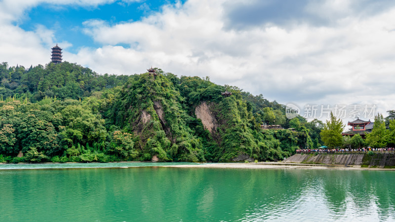 四川都江堰水利工程景区的风景