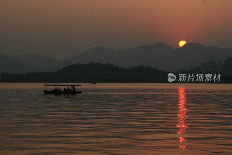 杭州西湖日落