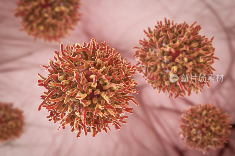 微观病毒细胞特写