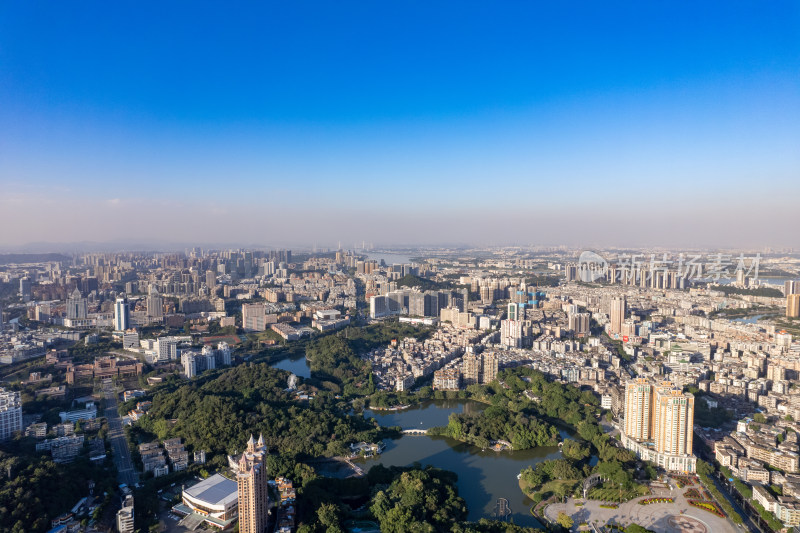 广东江门城市大景航拍摄影图