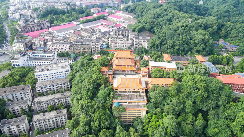 湖南益阳白鹿寺历史文化古建筑航拍