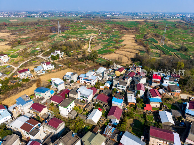 集中农村房屋建筑航拍图