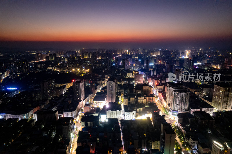 衡阳城市夜景航拍