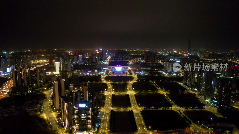 成都东站夜景灯光航拍图