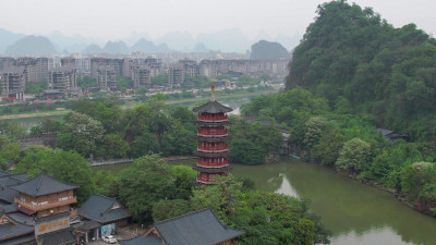 广西桂林木龙湖景区航拍