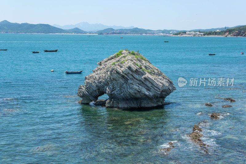 大连金石滩滨海国家地质公园奇石刺猬觅食