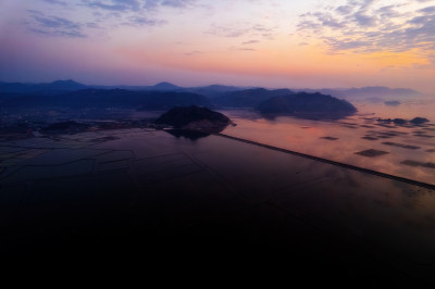 福建霞浦滩涂海上日出朝霞自然风光