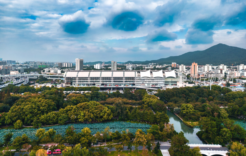 南京国际展览中心航拍风光