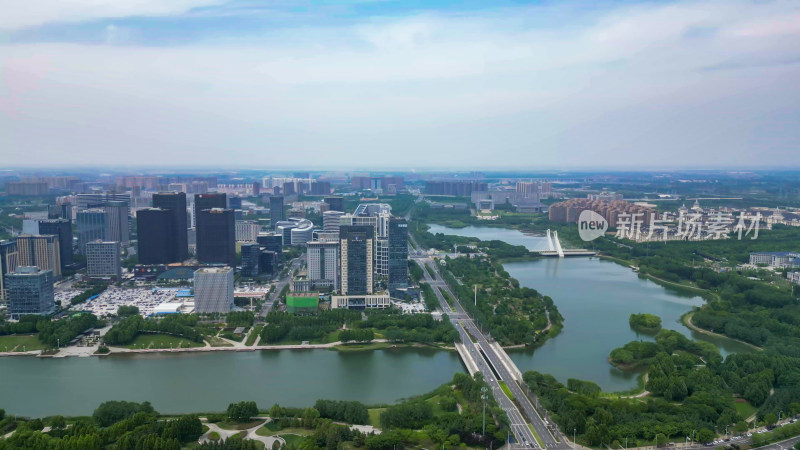 河南郑州龙子湖金融中心航拍图