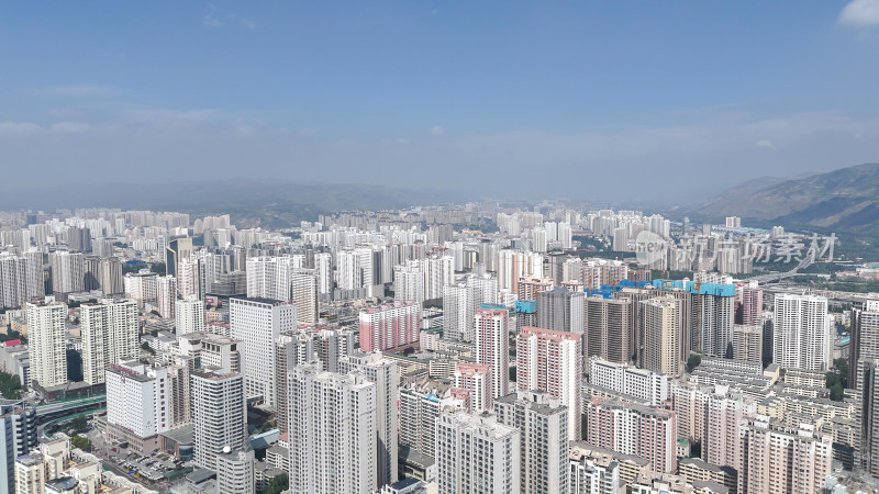 青海西宁大景西宁建设航拍