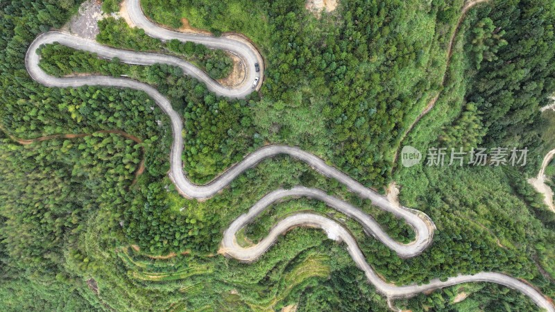 盘山公路航拍蜿蜒的道路风景行驶山路十八弯