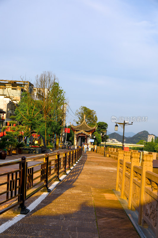 黄山市屯溪河街老街城市风光