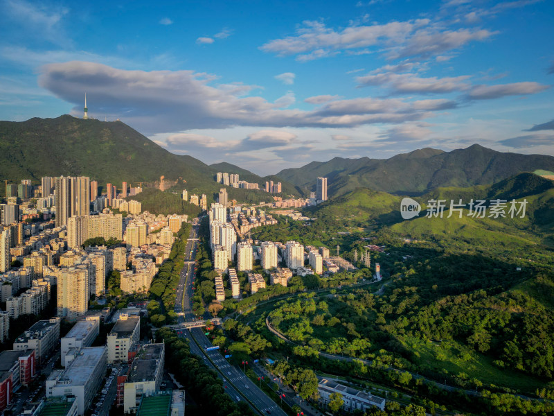 深港边界深圳河莲塘罗沙路航拍