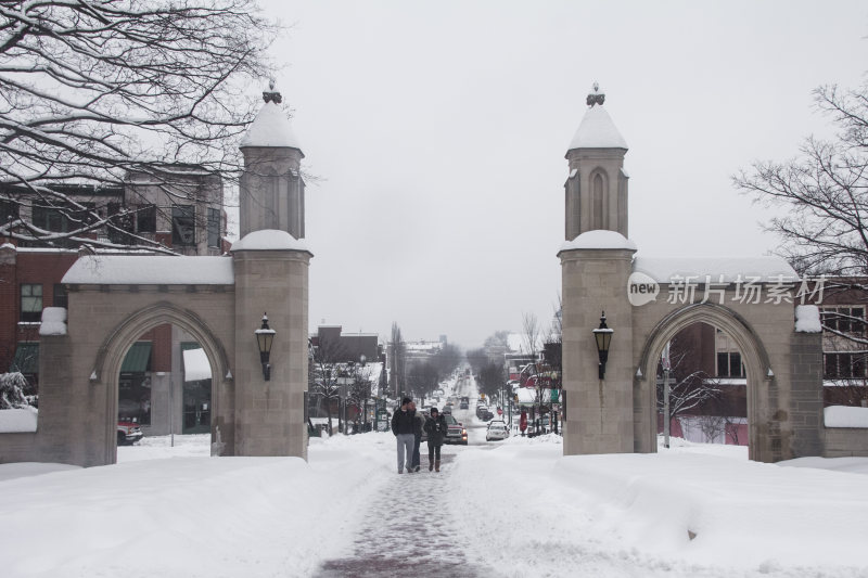 冬天的印第安纳布卢明顿大学