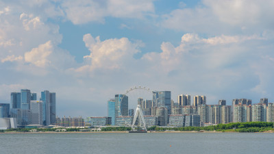 广东深圳前海深圳之眼摩天轮城市天际线