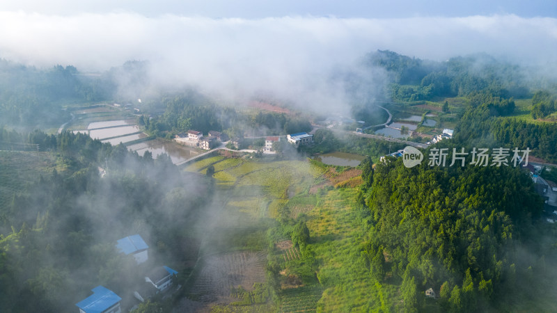 航拍四川南充嘉陵区美丽乡村