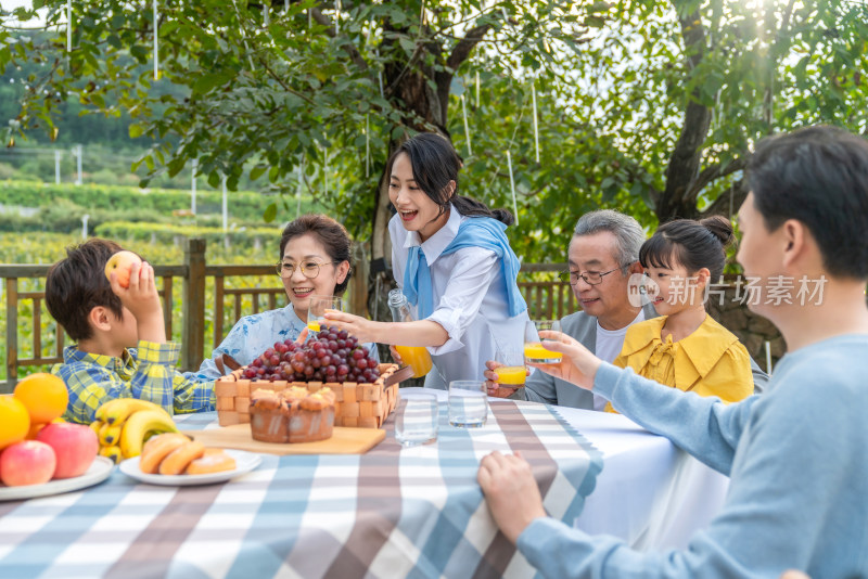 全家人在野餐