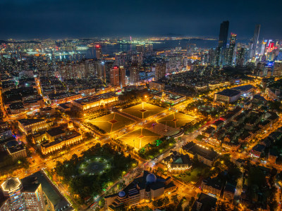 大连城市夜景航拍