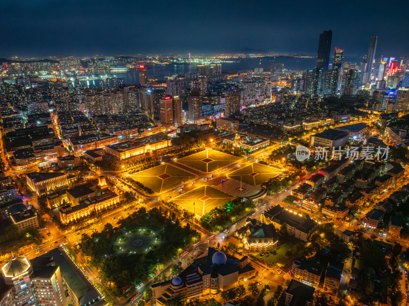 大连城市夜景航拍